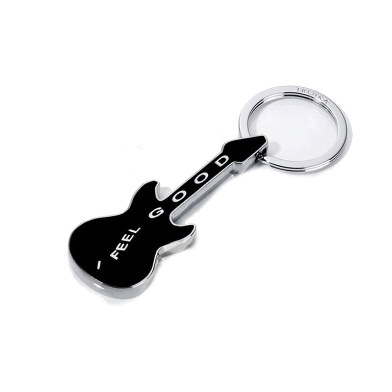 Troika I Feel Good Guitar Keyring (Black/Silver)