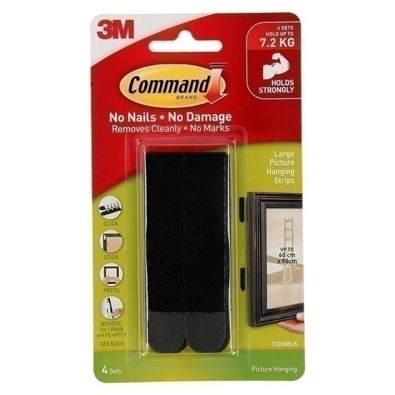 Command Picture Hanging Strips 4pk (Black)