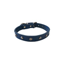 Leather Studded Collar (Blue)