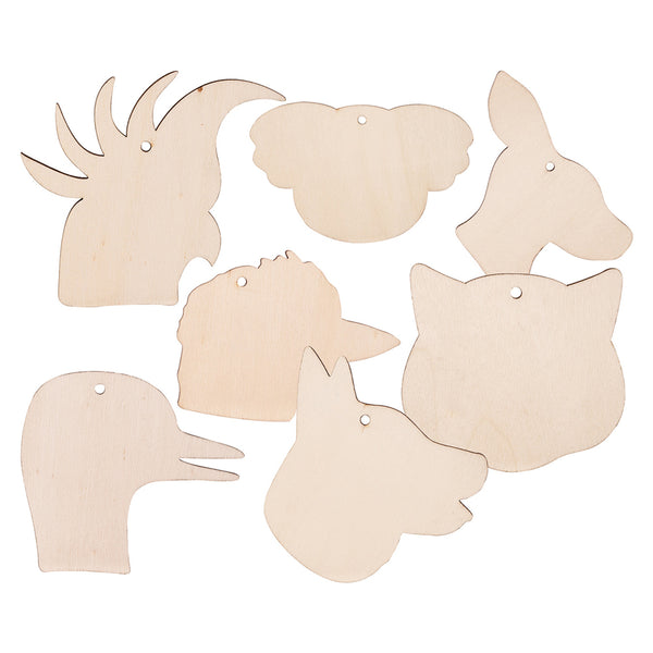 Wooden Australian Animal Hangers 21pk