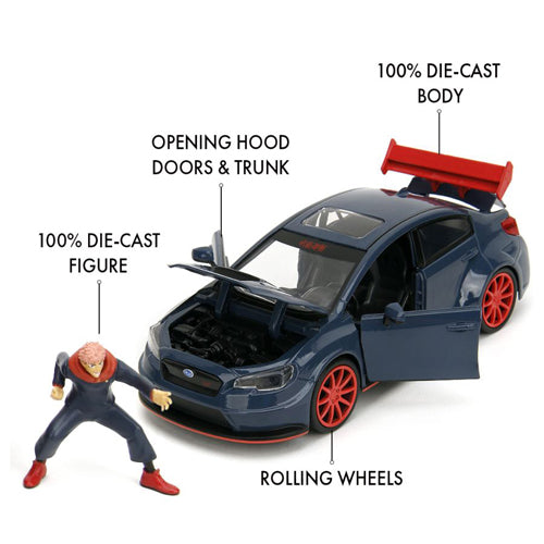 Jujutsu Kaisen 1:24 2016 Subaru WRX STI Vehicle with Yuji Itadori 2.75"