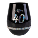 Black Luxe Birthday Stemless Wine Glass