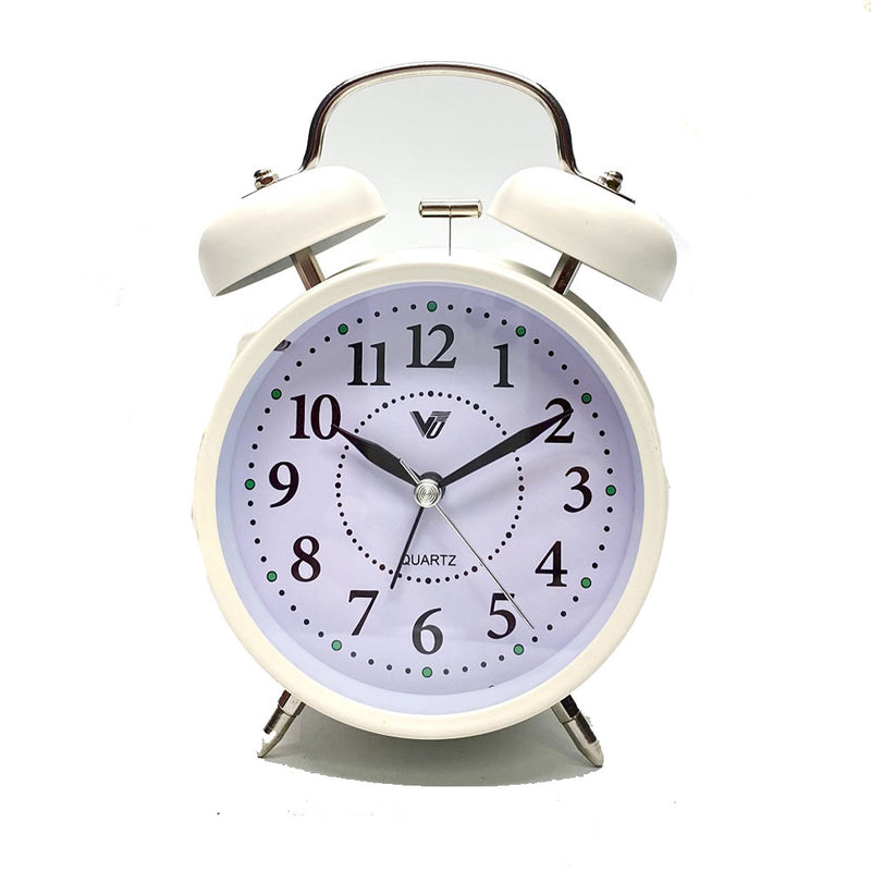Metal Twin Bells Table Alarm Clock with Light