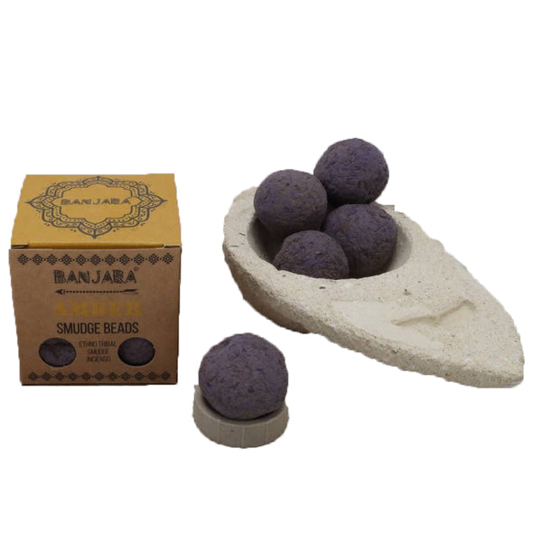 Amber Smudge Beads by Banjara