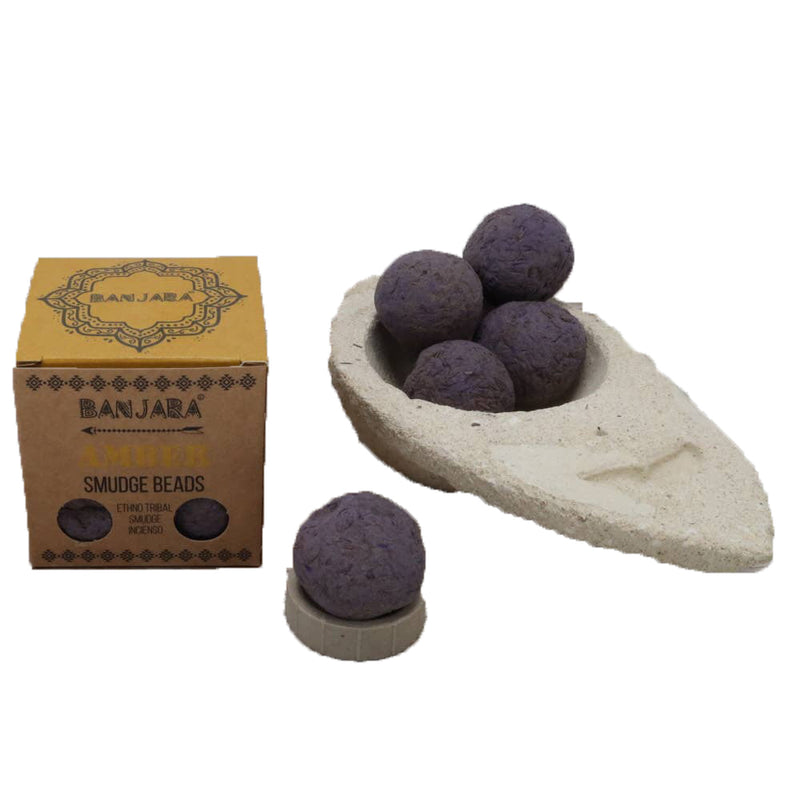 Amber Smudge Beads by Banjara