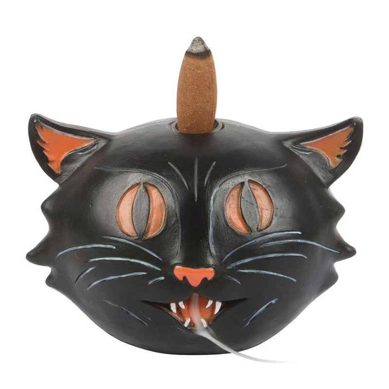 Black Cat Backflow Resin Incense Burner
