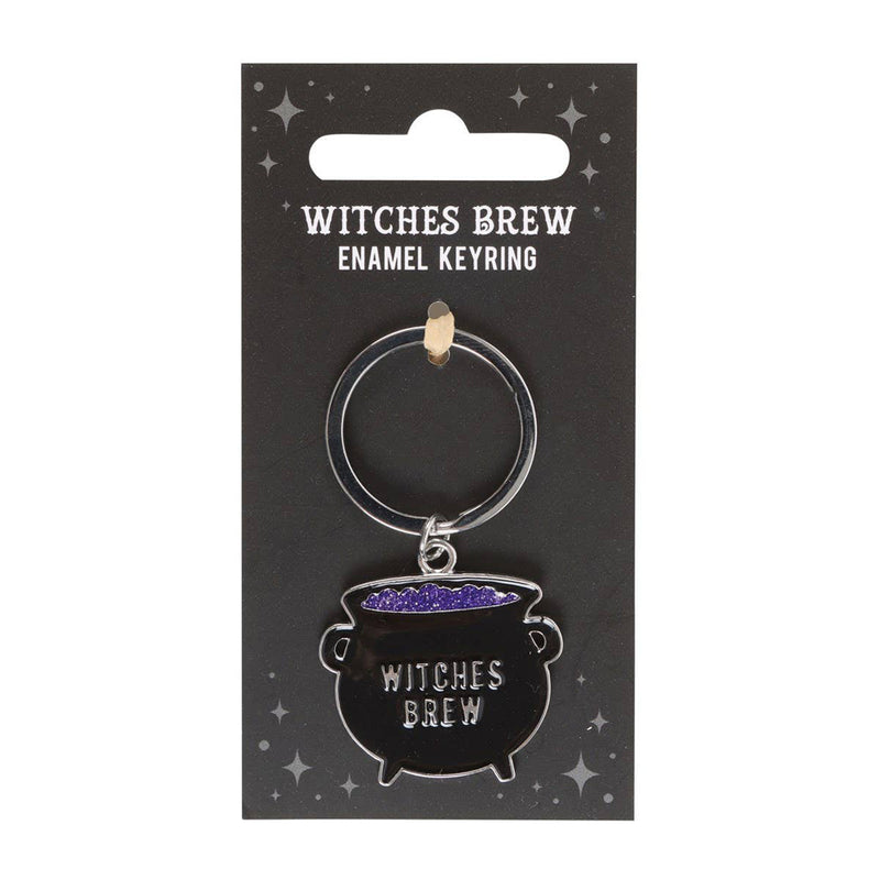 Witches Brew Cauldron Metal Keyring