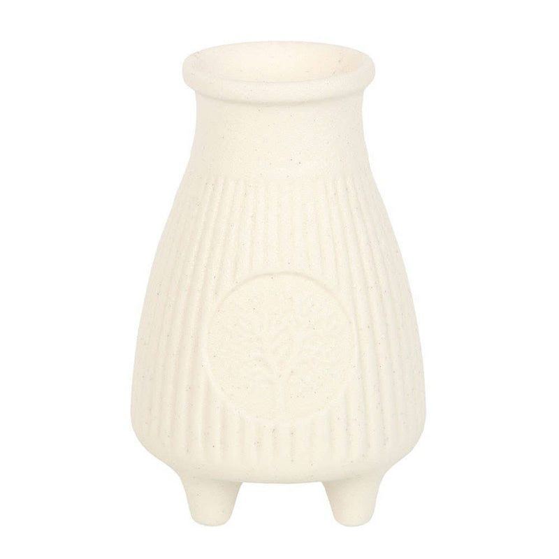 Cream Ribbed Ceramic Palo Santo Brick Burner