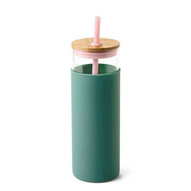 Tumbler with Straw & Bamboo Lid