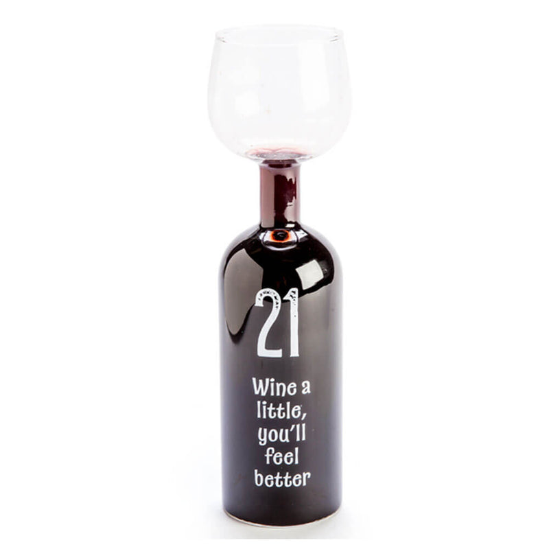 Happy Birthday Wine Bottle Glass