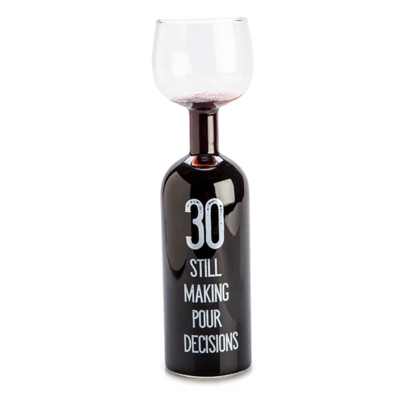 Happy Birthday Wine Bottle Glass