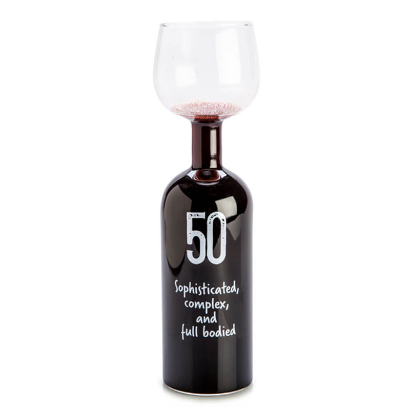 Happy Birthday Wine Bottle Glass