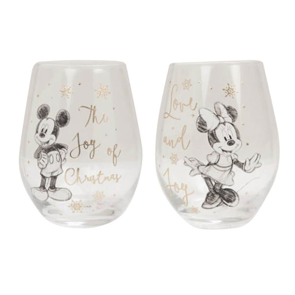 Disney Mickey & Minnie Collectible Set of 2 Glasses