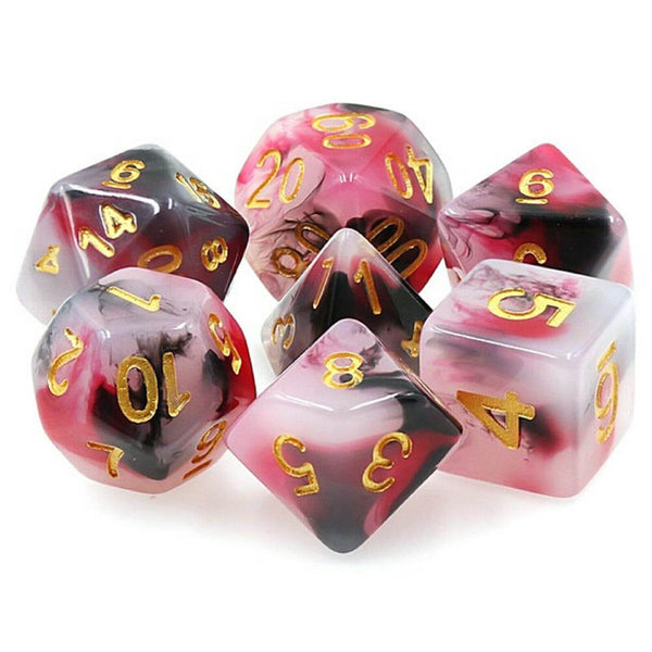 TMG Dice Soul Decay Black/Red Jade Opaque (Set of 7)