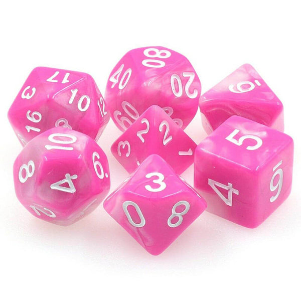 TMG Dice Pathers Purse Pink/White Fusion (Set of 7)