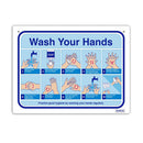 Durus How To Wash Hands Wall Sign (Blue/White)