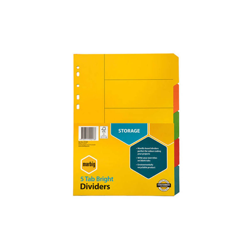 Marbig Manilla Bright Dividers (A4)