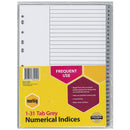 Marbig Numerical Indices & Dividers A4 (Grey)